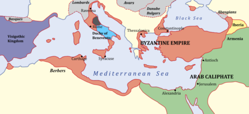 A Bizánci Birodalom 650-ben
Forrás: Wikipédia