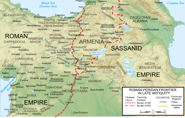 A Róma-Perzsa határ 4-7 században
Forrás: Wikipédia