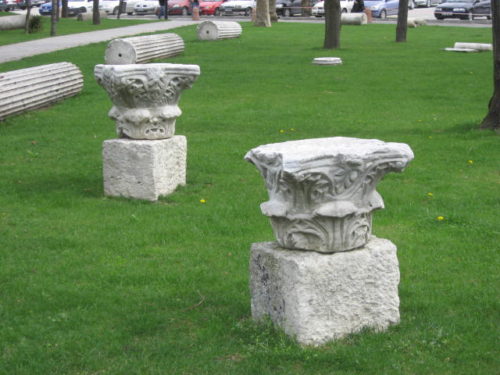 A késő római és a korai bizánci maradványok az isztambuli egyetem campusán, a Beyazıt-torony mellett találhatók. Forrás: Wikipédia